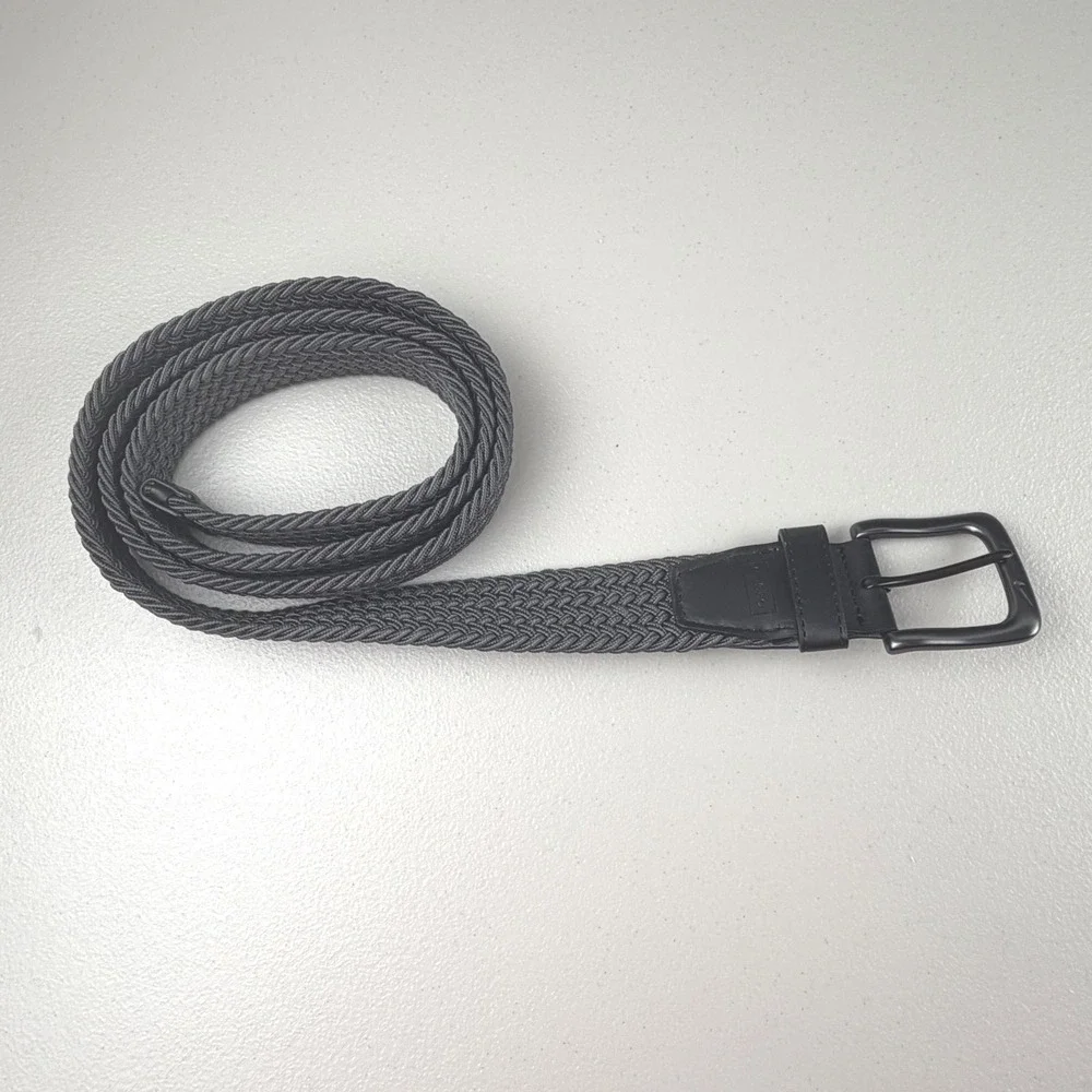 Nike G-Flex Woven Stretch Golf Belt Mens Dark Grey Braided Elastic Webbing